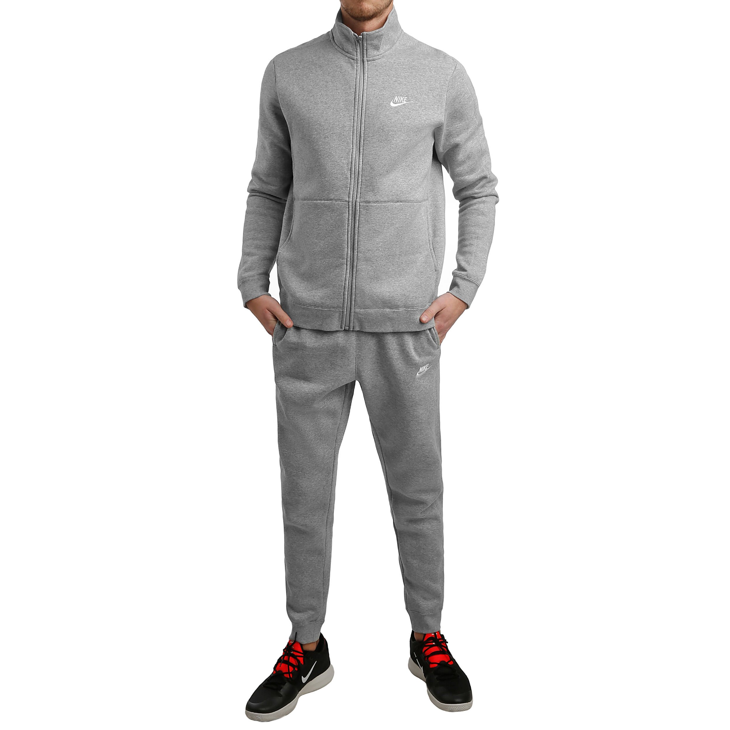 nike sportswear fleece tracksuit grey
